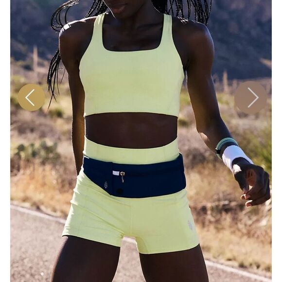 FP Movement Never Better Running Biker Shorts W Pockets NWT Sour Citrus Neon - Picture 5 of 5